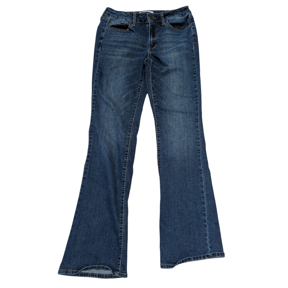 SO Womens Low Rise Bootcut Jeans Dark Wash Blue‎ Stretch Size 7/28W